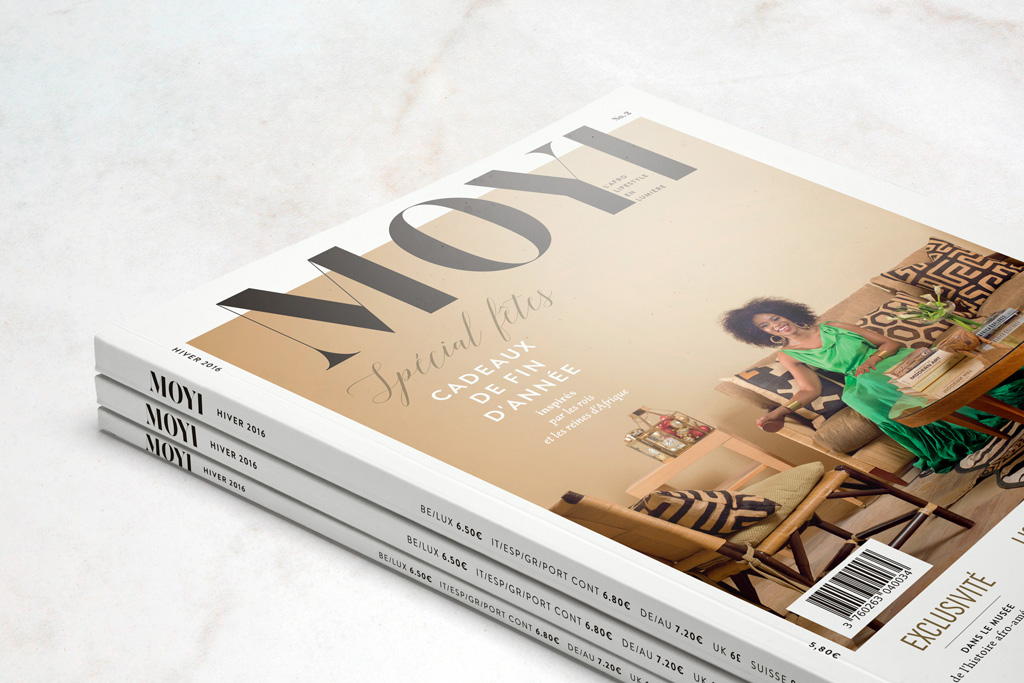 Moyi, afro lifestyle magazine. Layout made by the belgian graphic design agency studio fiftyfifty based in brussels. Webdesign