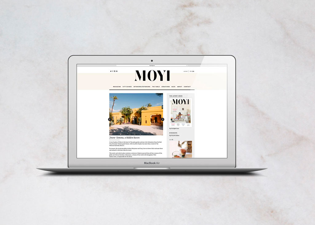 Moyi, afro lifestyle magazine. Layout made by the belgian graphic design agency studio fiftyfifty based in brussels. Webdesign