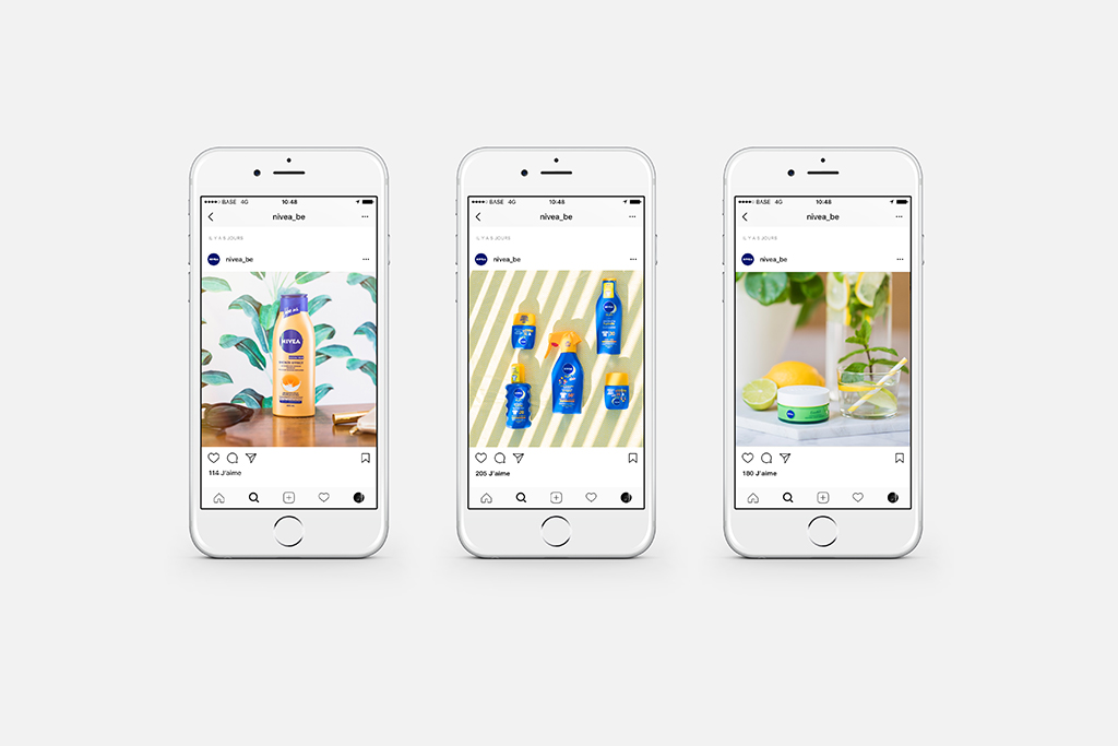 photographie, social media, marketing de contenu pour Nivea par l'agence de communication Studio fiftyfifty