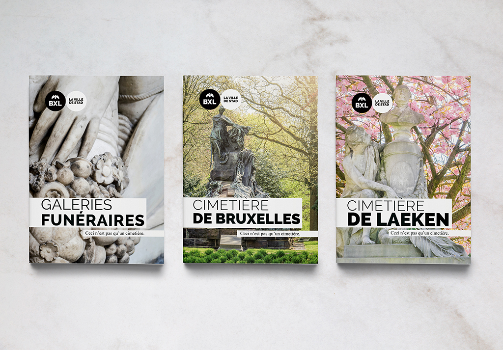 cimetières de bruxelles, ville de bruxelles, rebranding, brand identity, graphic design, photography by Studio fiftyfifty