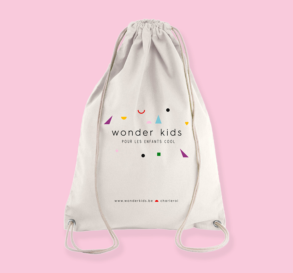 nouvelle identité graphique pour le magasin pour enfant wonderkids à Charleroi par Studio Fifty Fifty