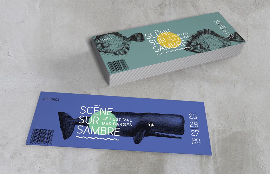 nouvelle identité et print pour le festival musical belge scène sur Sambre par Studio fiftyfifty