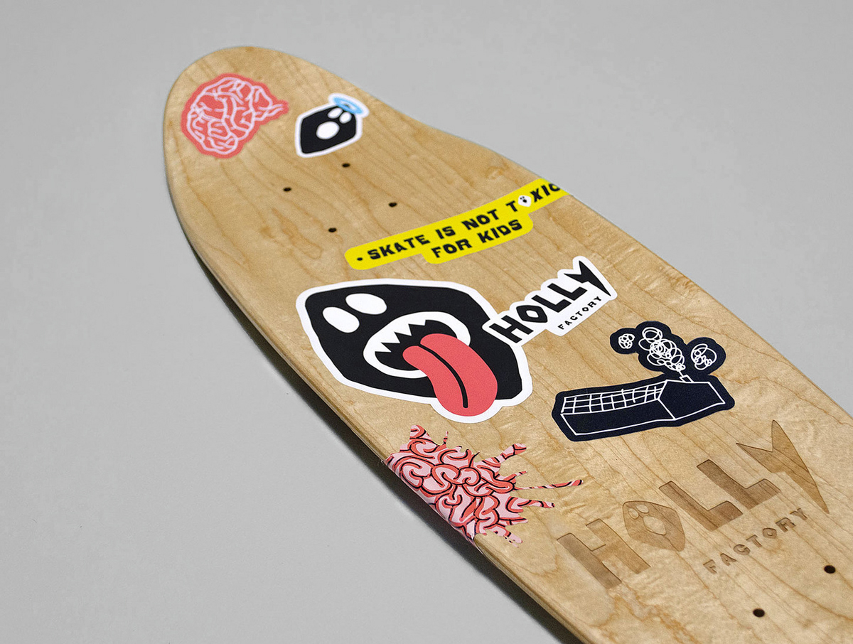 holly factory, branding, agence de communication, graphisme, graphiste, skate, rampe, bruxelles, belgique, Wallonie, logo, design