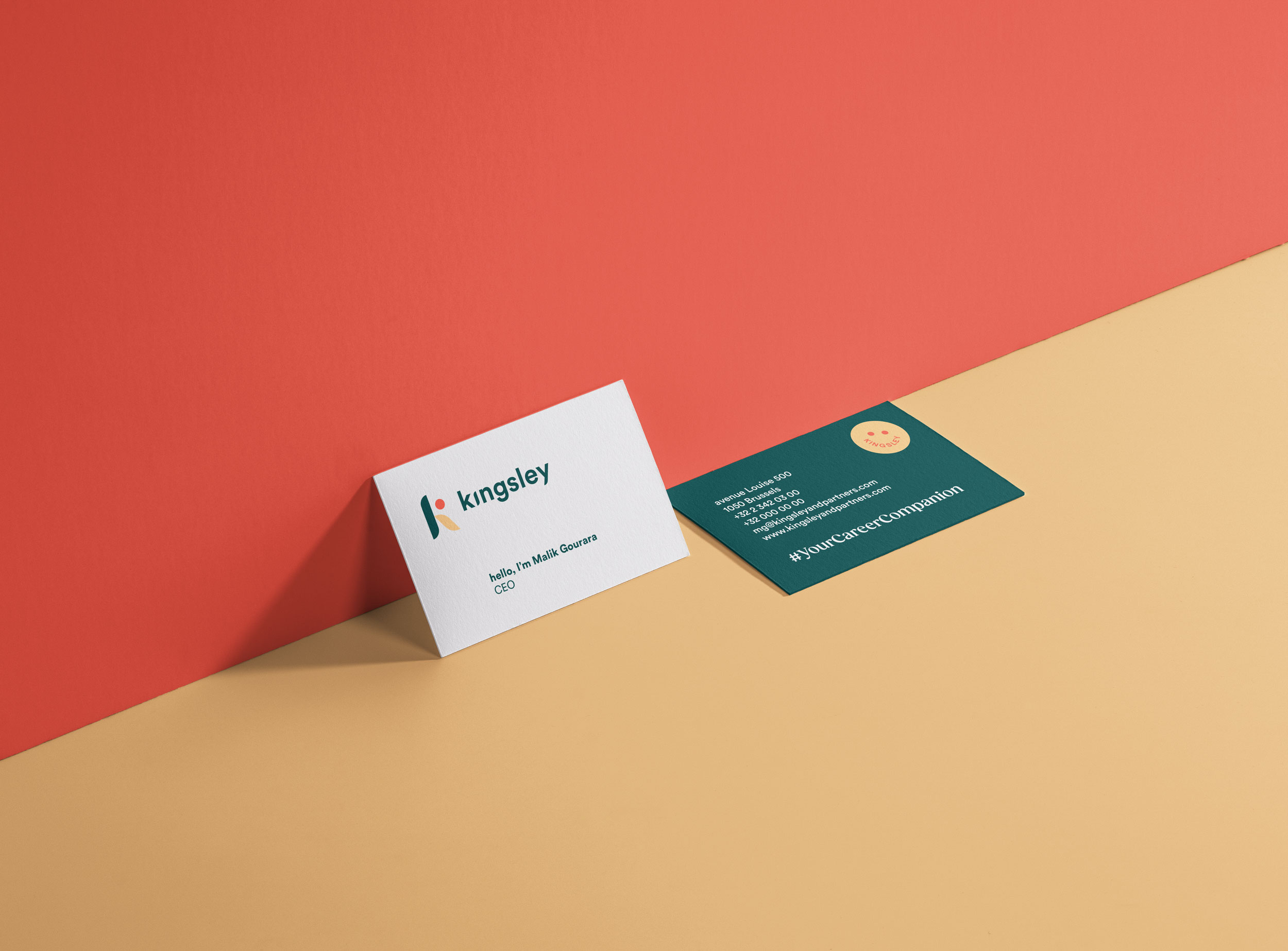 Kingsley partner chasseur de tête recrutement belgique benelux rebranding identité graphique agence de communication branding fiftyfifty